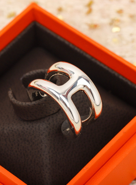 925纯银H字光面戒指