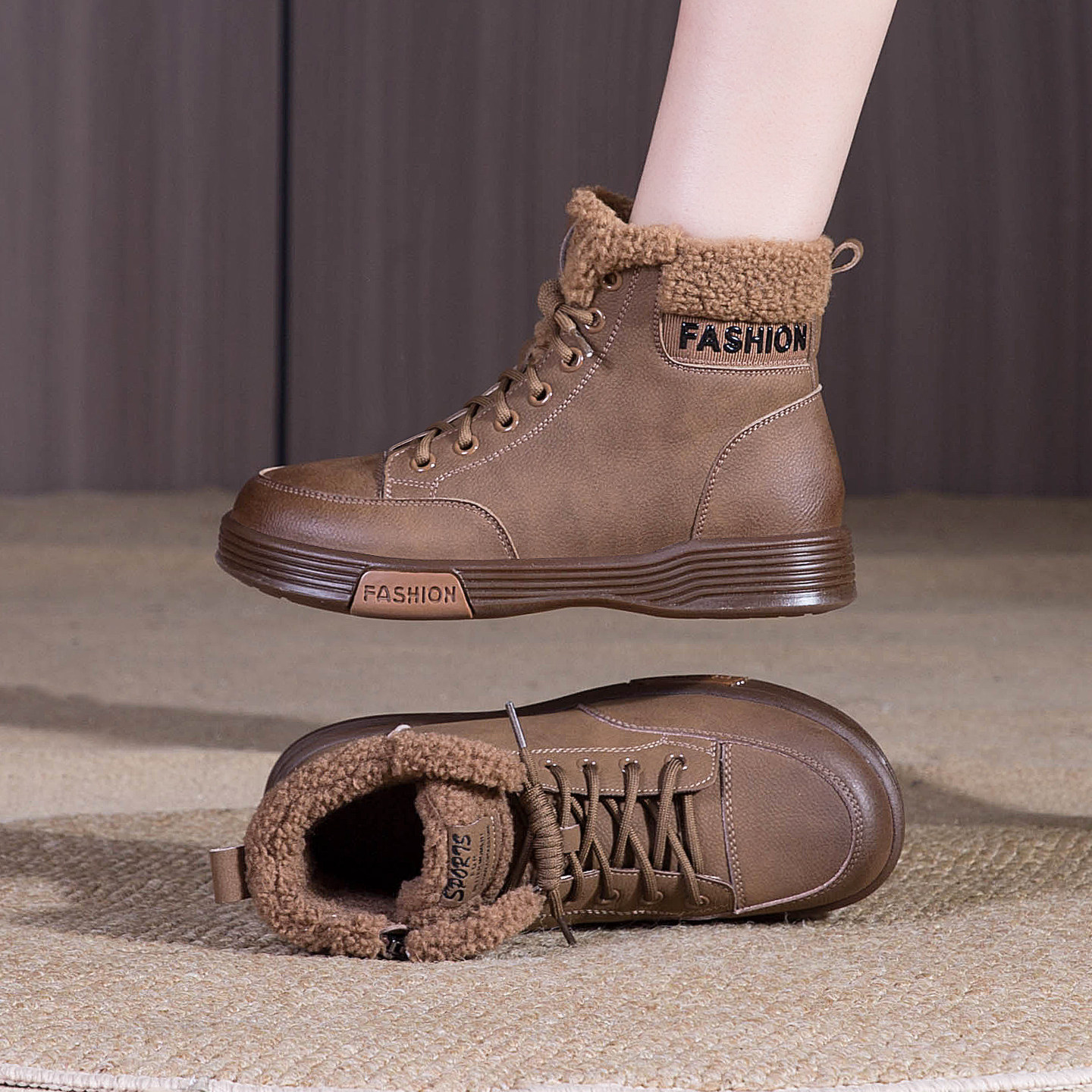 雪地靴女冬季2025年新款真皮短靴马丁靴加绒保暖妈妈女士靴子棉鞋,淘宝优惠券,粉丝福利购,淘宝优惠卷