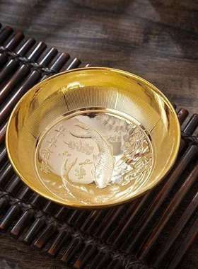 金碗筷三件套金碗家用家庭摆件饰品客厅精致高端餐具套装工艺品