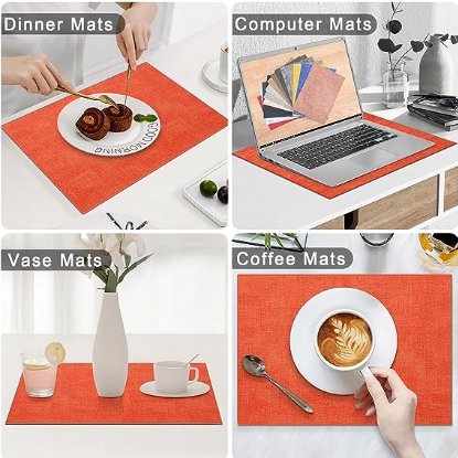 Leather placemat American light luxury western food oil-proof meal plate bowl