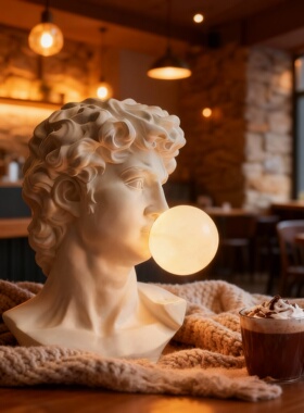 欧式复古石膏大卫头像装饰摆件