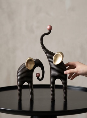 手工编织大象摆件寓意马上有钱