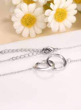 韩版新款莫比乌斯环情侣项链女
