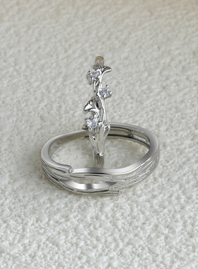 三生有杏情侣戒指小众简约时尚