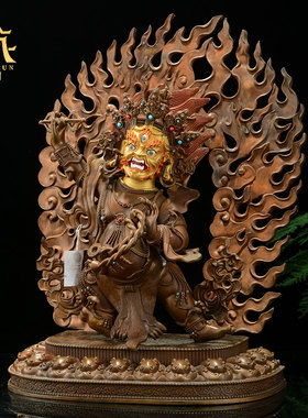 藏村全铜鎏金藏式客厅铜器雕像