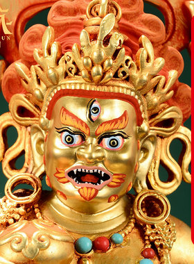 藏村铜五姓财神藏巴拉雕像摆件