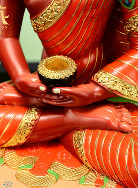 客厅家用铜雕像铜鎏金彩绘藏式