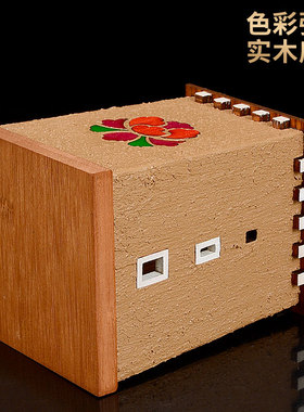 笔筒建筑民族风手工彩绘创意摆件