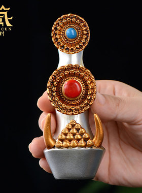 藏村树脂八供朵玛藏式客厅装饰品