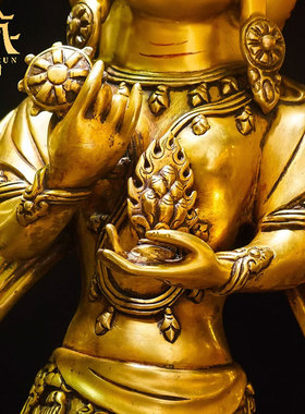 藏村铜鎏金工艺铸造装饰摆件