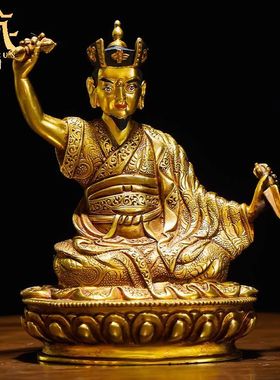 藏村铜彩绘雕像摆件藏式风格