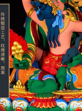 藏村铜鎏金彩绘藏式客厅铜器摆件