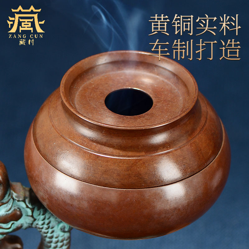 铜制荷叶龙首倒流香炉倒挂吊炉家用盘香炉仿古茶道檀香沉香熏香炉