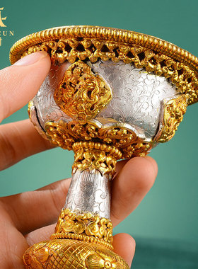 藏村摆件供杯尼泊尔手工