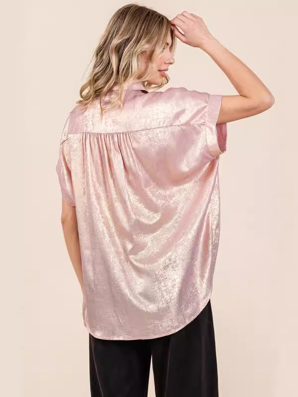 2024 gilded breasted sleeved loose fitting shirt宽松衬衣 - 图2