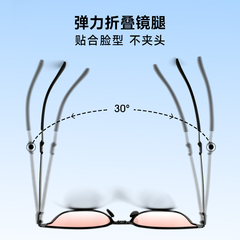 【徐璐同款】24新款茉寻钛金折叠防晒墨镜偏光太阳眼镜UV400男女-图1