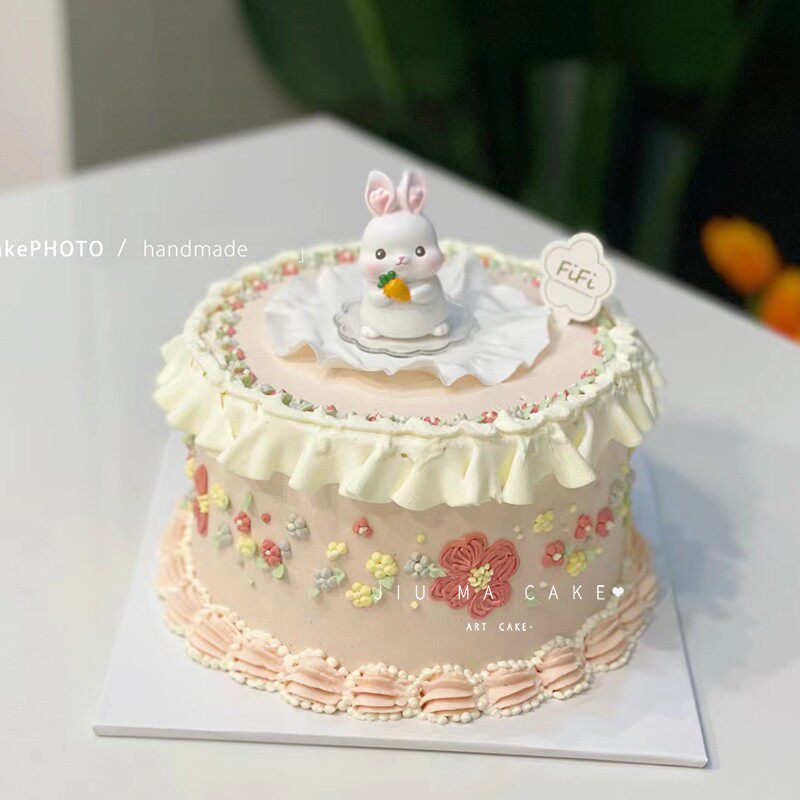 中秋节蛋糕装饰可爱小兔子玉兔胡萝卜摆件儿童生日派对甜品台插件