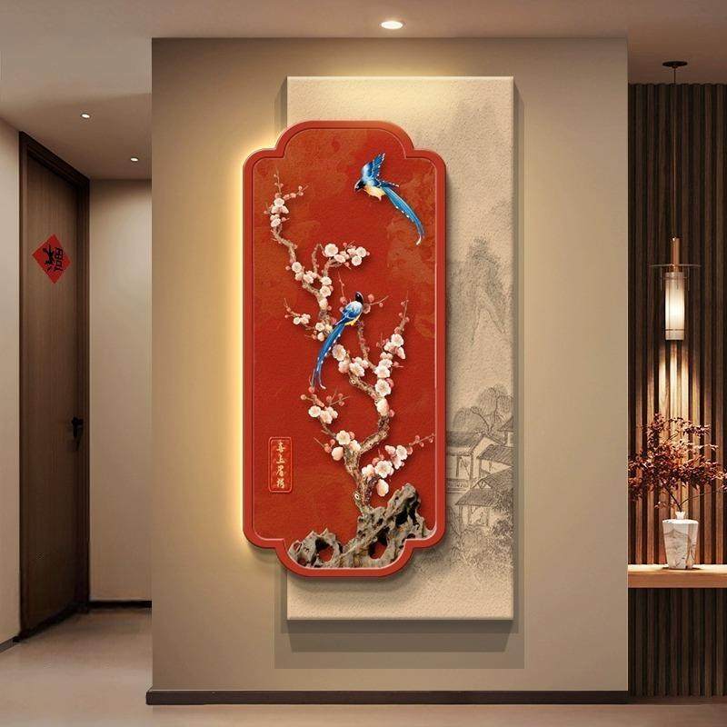 喜气盈门入户正对门玄关装饰画新中式寓意好挂画走廊过道壁画灯画,淘宝优惠券,粉丝福利购,淘宝优惠卷