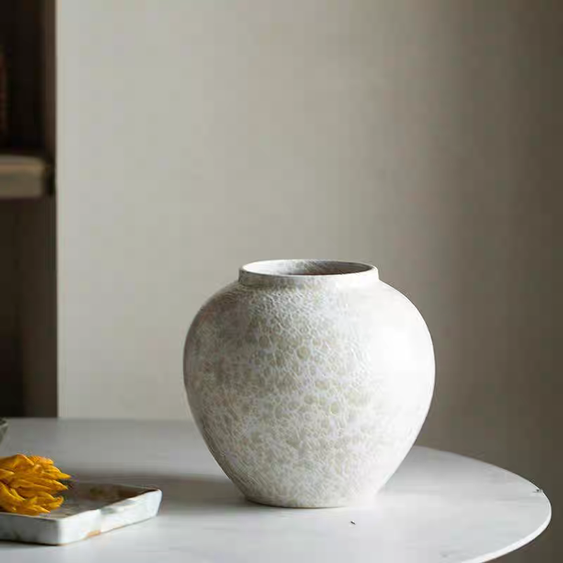 景德镇新中式白色陶瓷花瓶摆件客厅插花居家装饰高级感养花瓶陶罐,淘宝优惠券,粉丝福利购,淘宝优惠卷