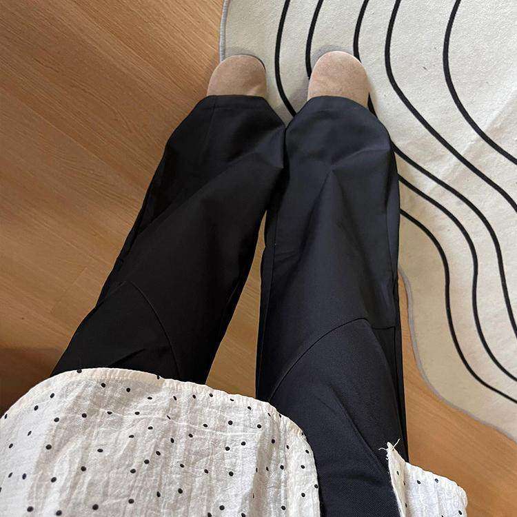 黑色阔腿西装裤女款夏裤子宽松bf慵懒风大码胖mm显瘦小个子休闲裤,淘宝优惠券,粉丝福利购,淘宝优惠卷