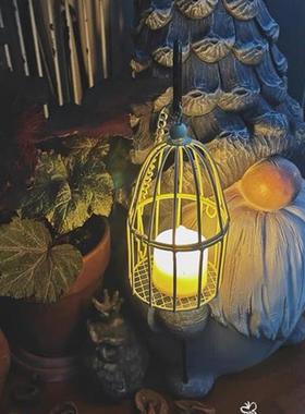 迷你鸟笼摆件花园挂件铁艺装饰庭院杂货 满28包邮