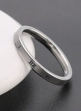 直销细戒关节欧美戒指数字罗马简约时尚钛钢尾戒饰品文