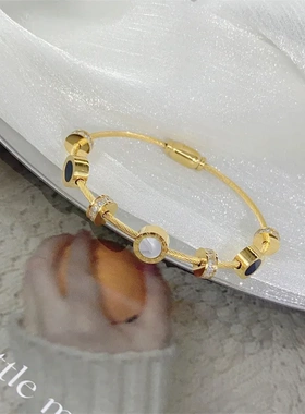 时尚百搭罗马数字手镯欧美流行简约气质高贵几何不锈钢女手环