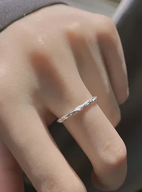 素圈戒子开口戒戒指设计感小众简约女食指素戒轻奢糖纸