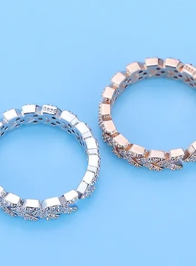 指环开口戒指锆石尾戒指三角形简约巧兰轩镶嵌时尚日韩女直销