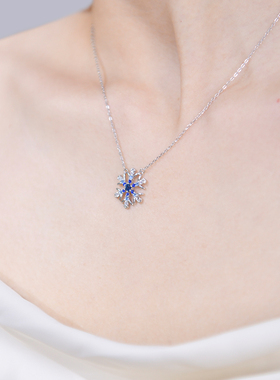 【WeeMoo珠宝】威墨珠宝S925银雪花冰晶项链女时尚饰品联名款设计