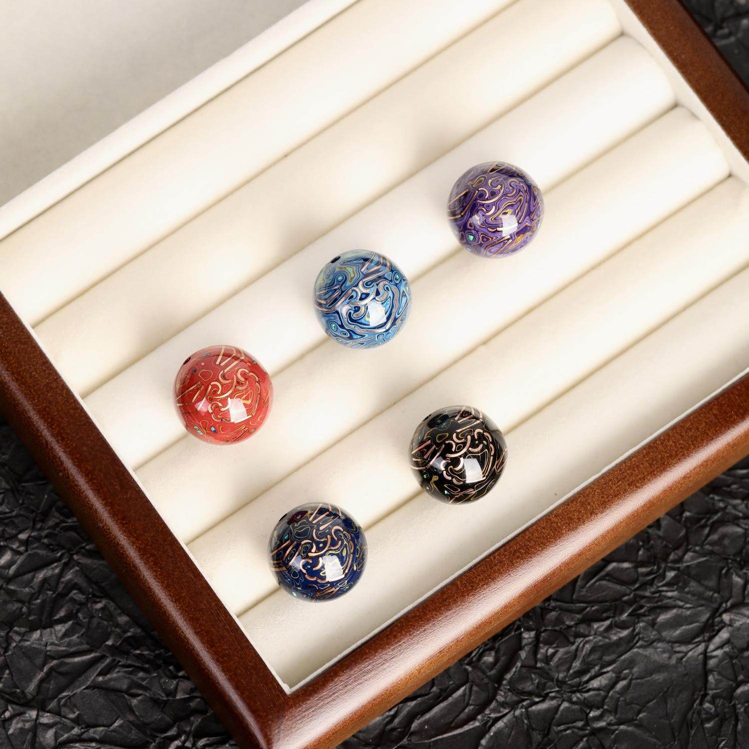 非遗手工大漆单珠镶嵌欧珀20mm银丝铜丝配饰大漆手串配珠DIY国风,淘宝优惠券,粉丝福利购,淘宝优惠卷