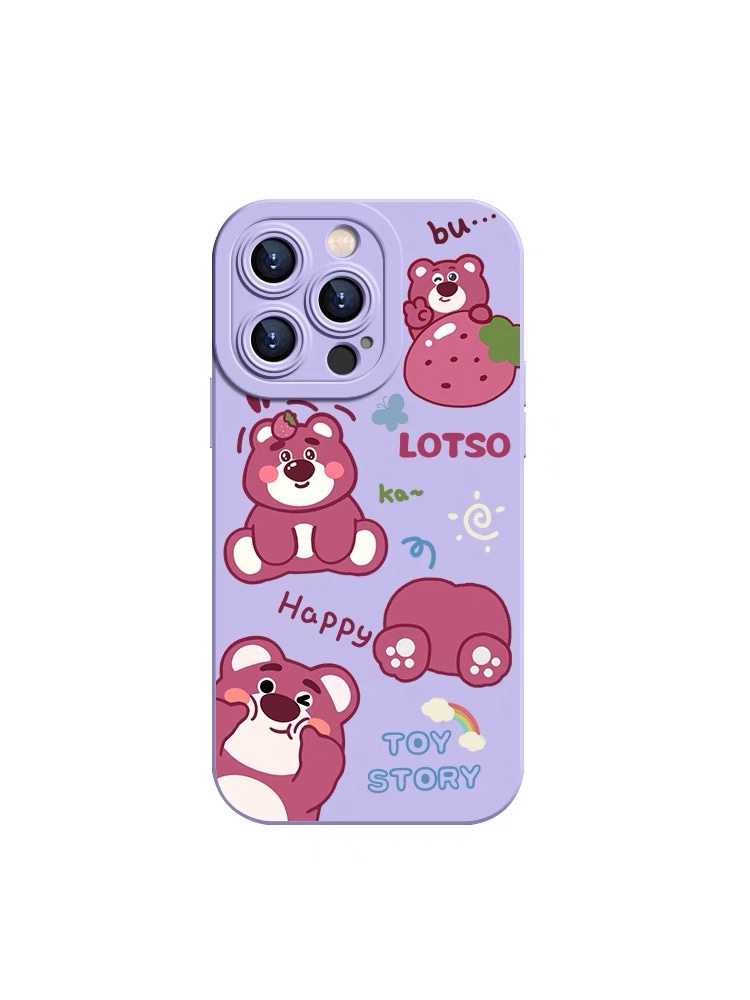 适用苹果15pro新款ip16手机壳iPhone14草莓熊16promax液态硅胶防摔12镜头11全包男女十六高级感13超薄por软pm - 图3