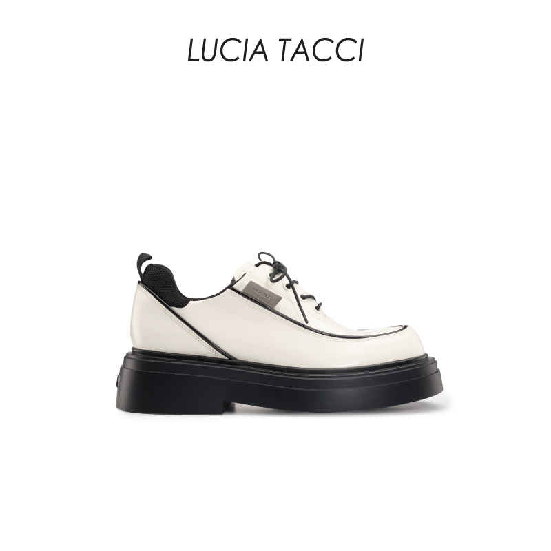 LUCIA TACCI方枪枪同款｜24春夏新品牛皮系带正装休闲厚底德比鞋 - 图1