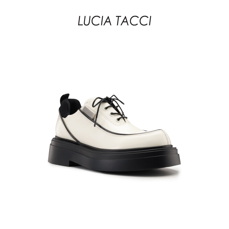 LUCIA TACCI方枪枪同款｜24春夏新品牛皮系带正装休闲厚底德比鞋 - 图2