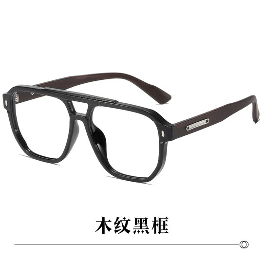 Retro-Myopiebrille mit schwarzem Rahmen und großem Gesichtsaugenrahmen