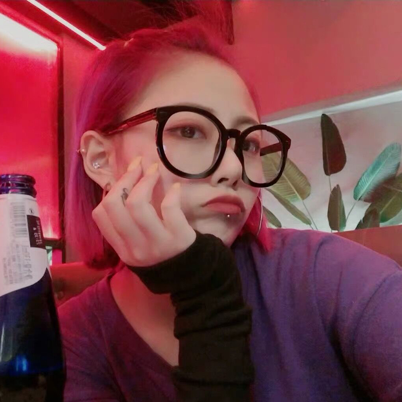 网红素颜装饰镜韩版复古圆形近视粗框眼镜框 超大黑框眼镜女 gm ins 网红素颜装饰镜韩版复古圆形近视粗框眼镜框 超大黑框眼镜女 gm ins