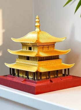 岳阳楼模型3d金属摆件建筑纪念品