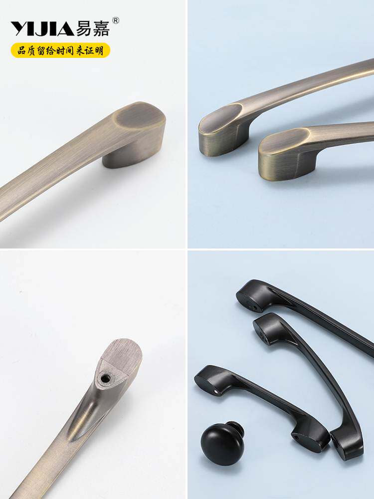 北欧圆形铜拉丝拉手实心单孔抽屉拉手铜色哑黑柜门一字型圆角把手