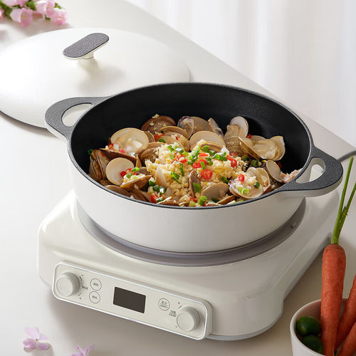 德世朗极光系列珐琅多用锅 DFS-D868 乳白色 26cm - 图0