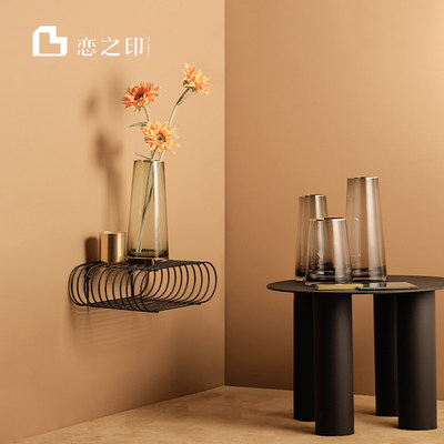 恋之印创意现代简约玻璃花瓶摆件客厅装饰品餐桌网红轻奢插花瓶 虎窝淘