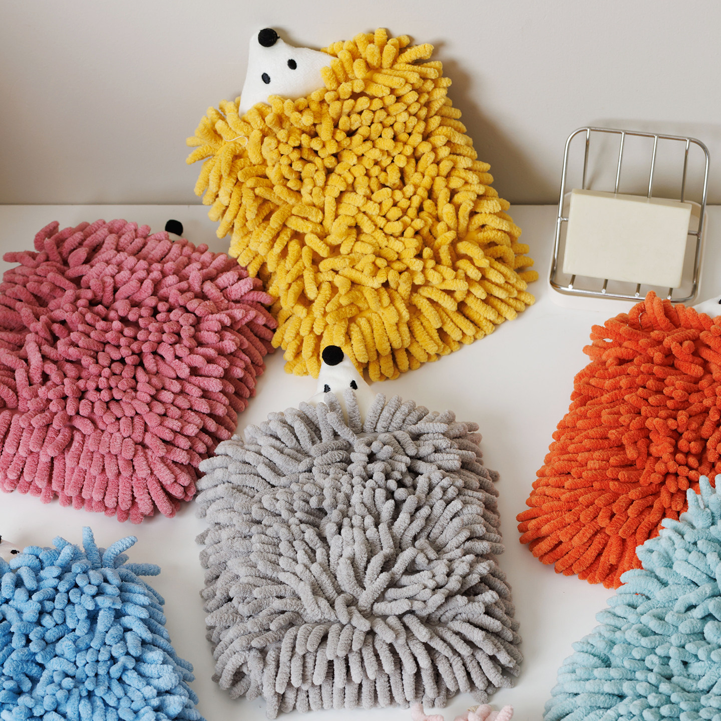 《小刺猬》雪尼尔擦手巾速干可爱软软擦手球复古厨房可挂抹布,淘宝优惠券,粉丝福利购,淘宝优惠卷