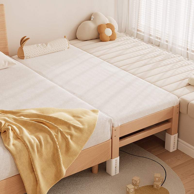 榉木婴儿拼接床实木儿童床边加宽大人可睡扩宽神器可调高度延长床,淘宝优惠券,粉丝福利购,淘宝优惠卷