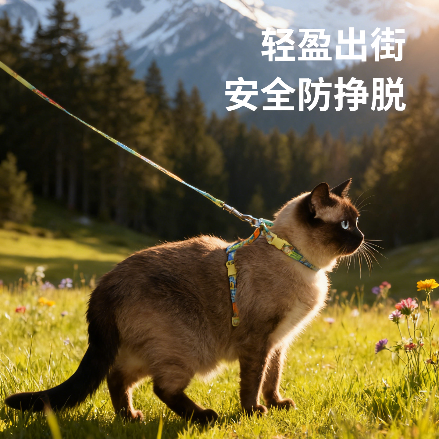 宠觅小黄鸭猫牵引绳工字形遛猫绳出门防挣脱可调节宠物外出专用绳,淘宝优惠券,粉丝福利购,淘宝优惠卷