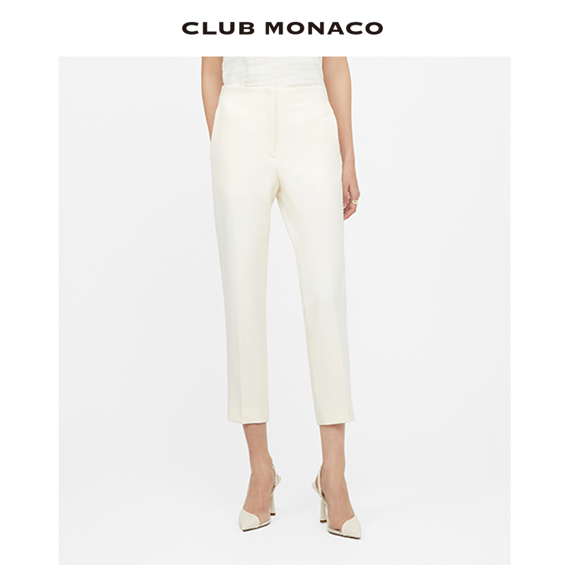 CLUB MONACO女装直筒显瘦通勤职业气质简约烟管直筒九分裤 - 图1