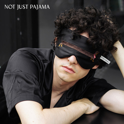 Not Just Pajama真丝眼罩腊肠小狗100%桑蚕丝遮光旅行舒适透气 - 图2