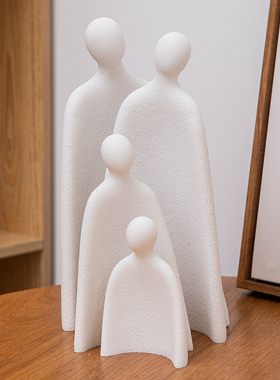 情侣雕像一家四口抽象人物摆件恋爱周年结婚纪念日创意幸福感礼物