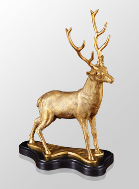 纯铜欧式风电视柜软装摆设招财鹿