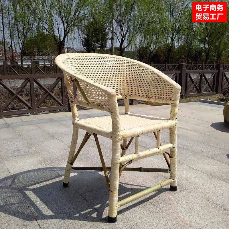 老年人靠背椅老式天然藤椅圈椅藤编竹椅子围椅手工藤椅凉椅休闲椅_虎窝淘