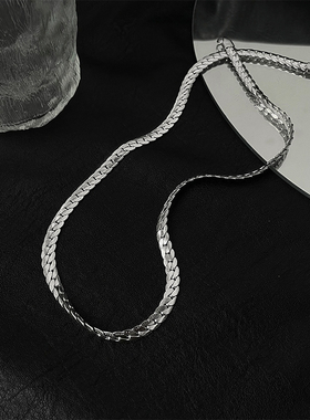 钛钢素款男潮压项链花古巴链配饰简约ins情侣小众设计设计感气质