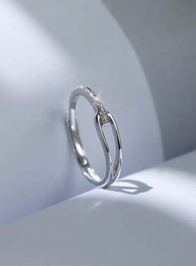 925纯银女戒指开口食指环尾戒甜美小众设计鲁伯特2026款素圈轻奢